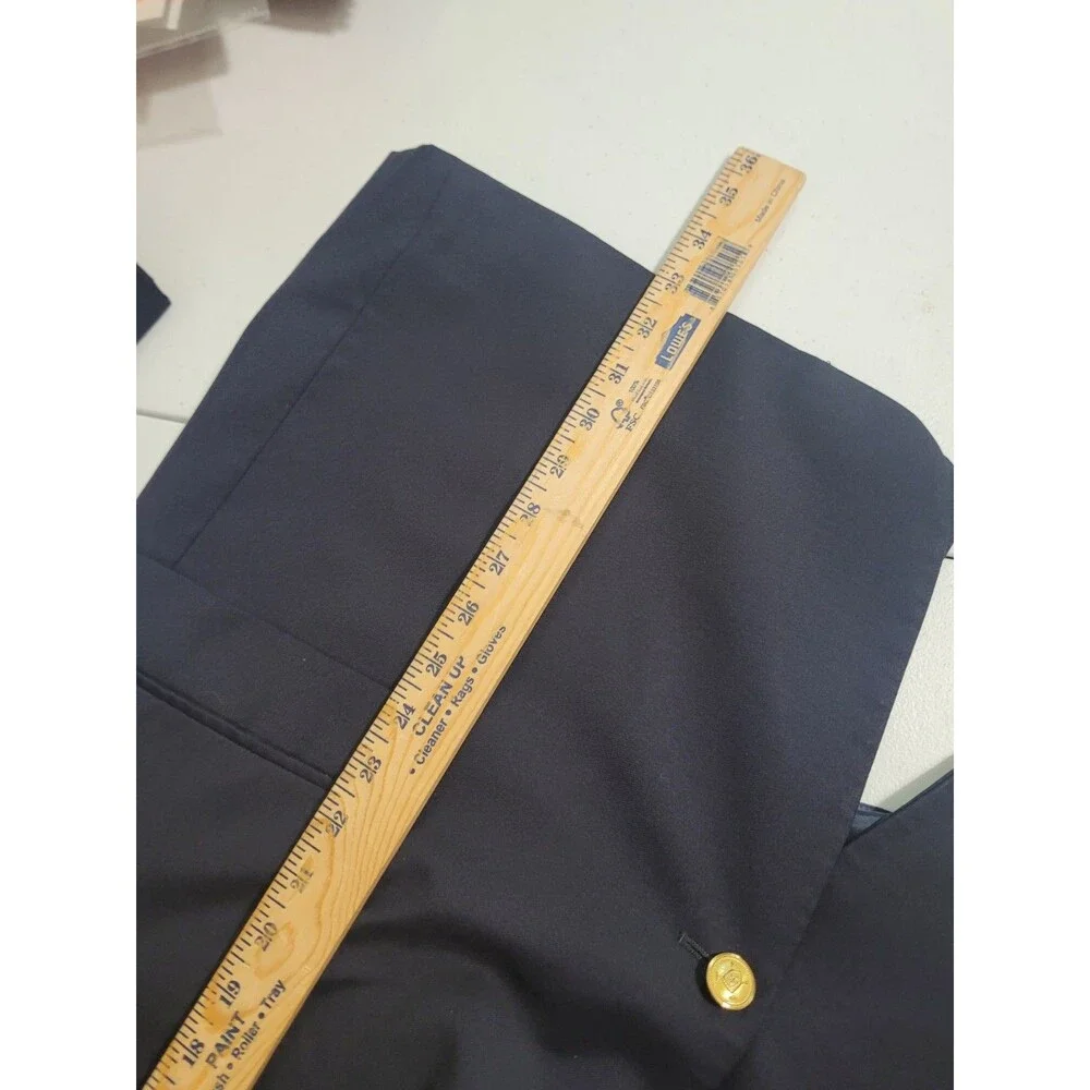 Lauren Ralph Lauren 48 XL blazer jacket 2 button lining faux pockets navy wool